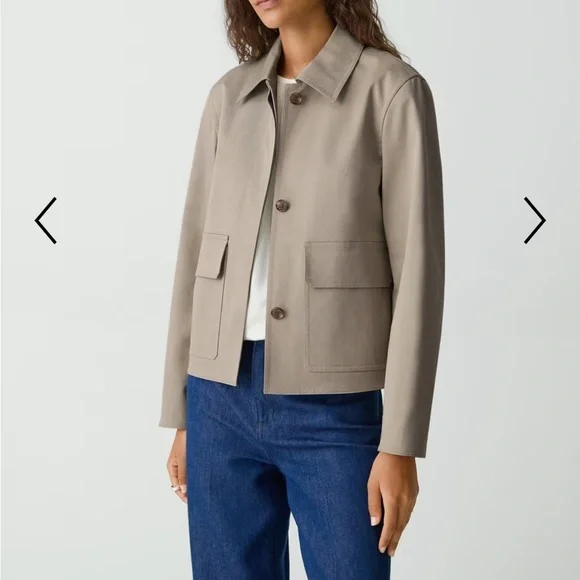 Theory Women's Taupe cotton Gabardine Utility Jacket - Picture 2 of 4